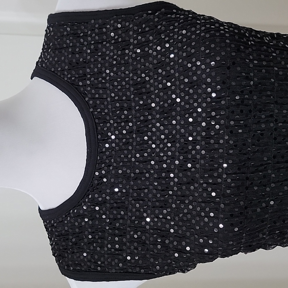 Mossimo Supply Co. Black Sequin Sleeveless Top - Picture 2 of 10